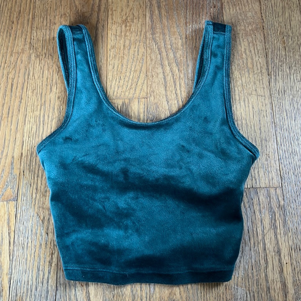 Offline By Aerie Green Velour Top Size XS
